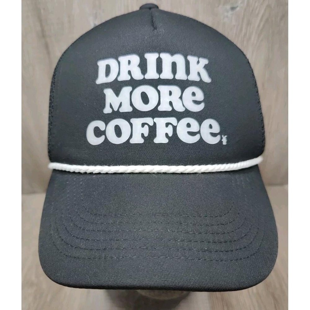Dutch Bros Coffee Hat Foam Trucker Snapback‎ Black White "Drink More Coffee"